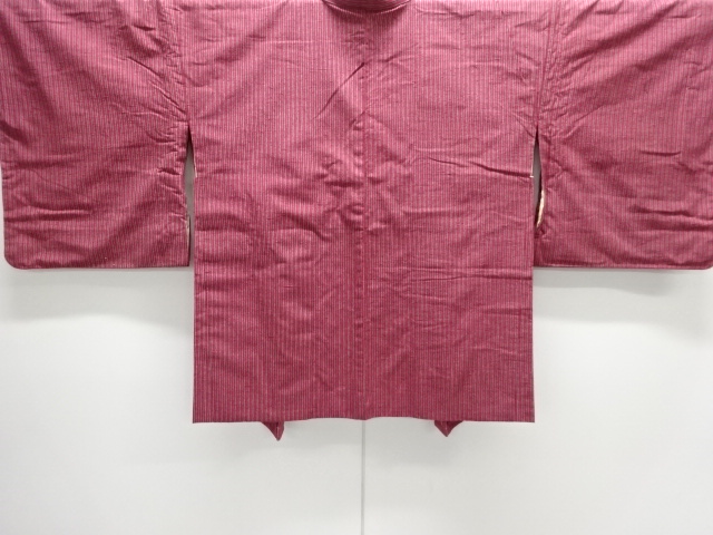 縞織り出し手織り紬羽織